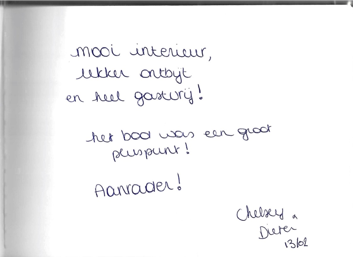 Pagina uit het gastenboek
