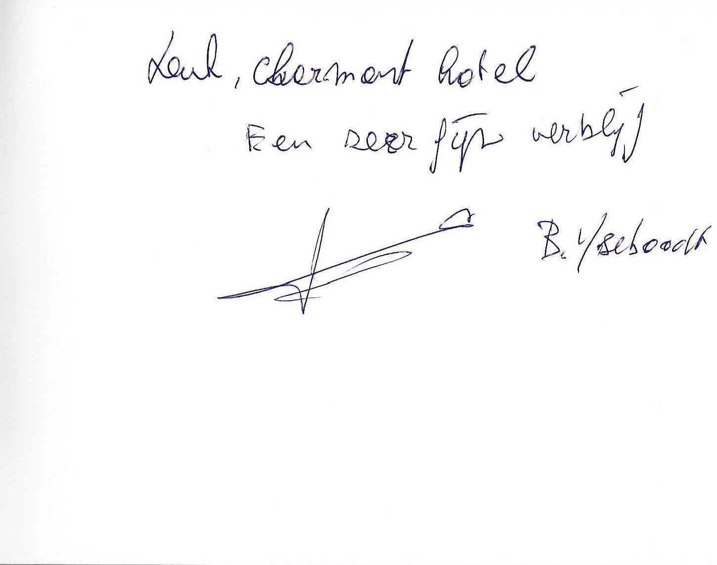 Pagina uit het gastenboek
