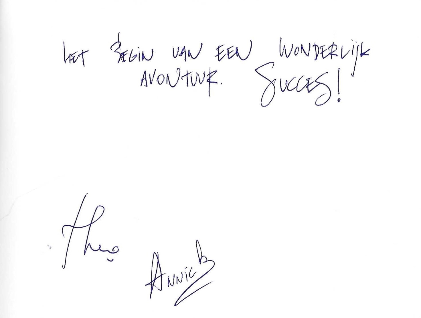 Pagina uit het gastenboek